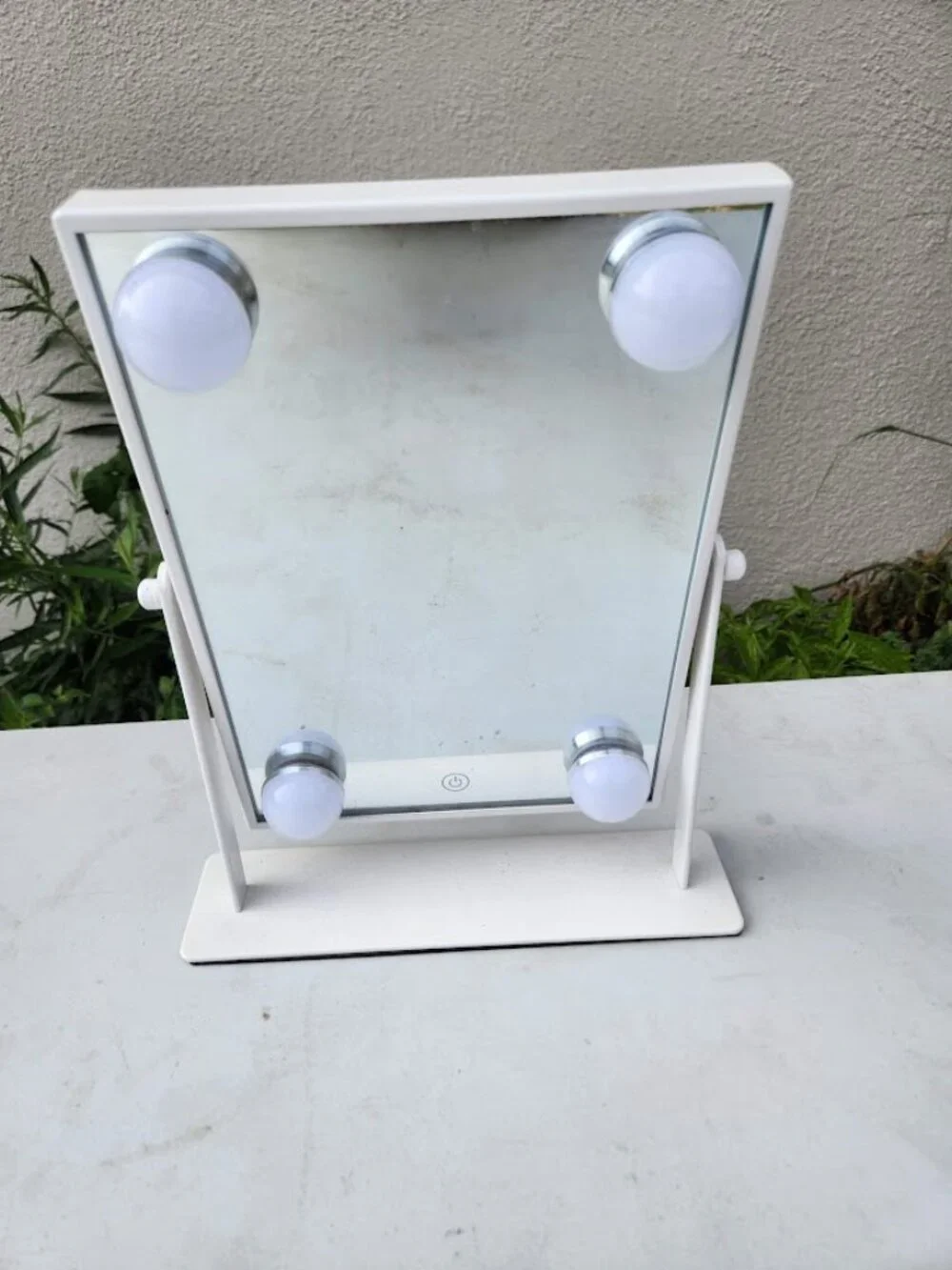 Slim LED Lighted Light Vanity Makeup Mirror White with Lights Tilt Danielle Crea